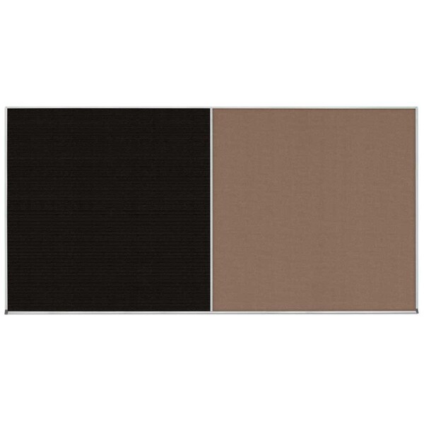 United Visual Products Enclosed Corkboard, 1 Door, 24"x36", 4" Fra UV3415-BLACK-BLACK - main